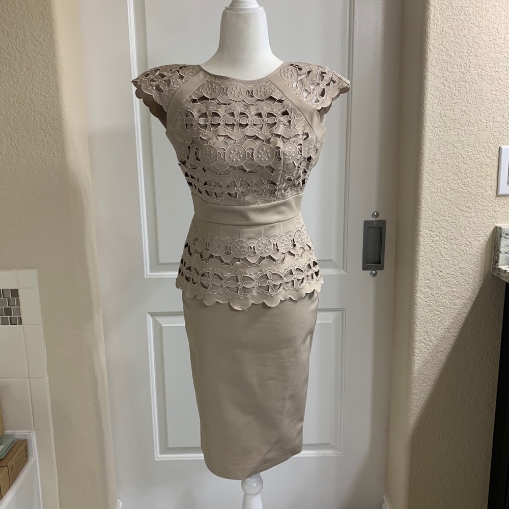 Antonio Melani khaki sheath professional dress